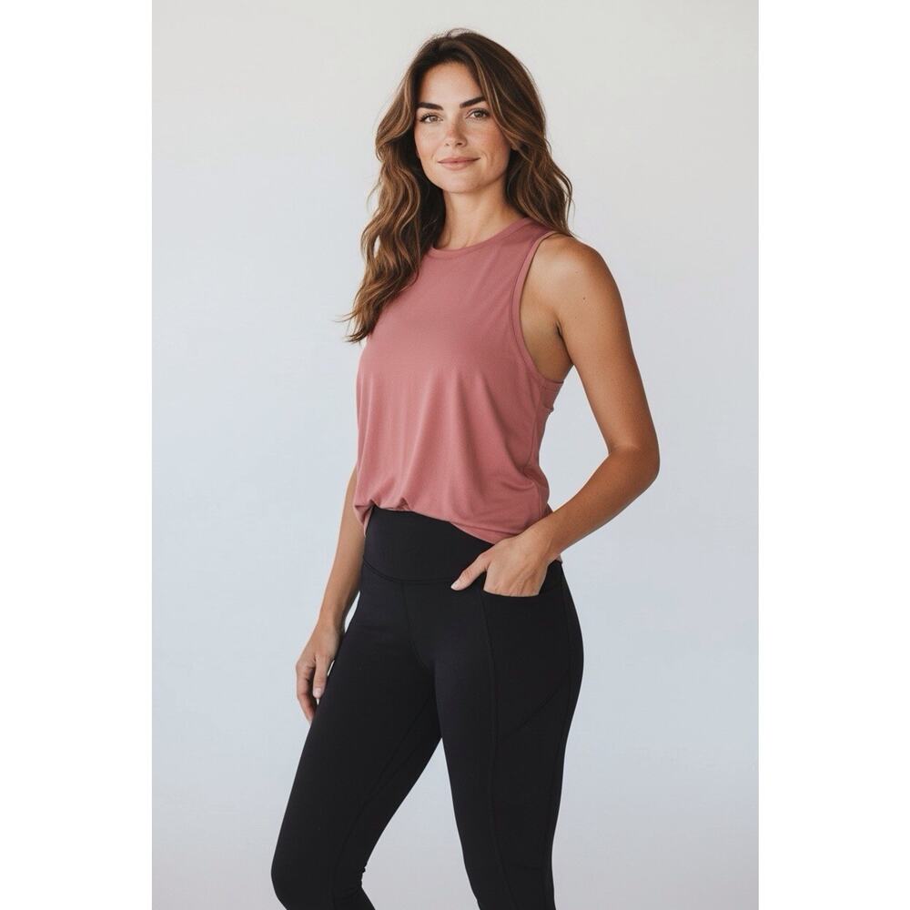 Hodo Sports Tank Top Women Sz 2XL Maroon Workout Yoga Running Cut Out Pullover